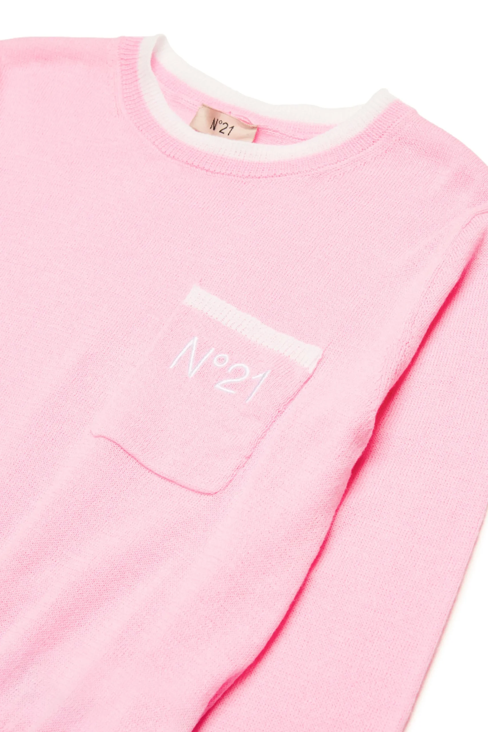 Knitwear>N°21 Cotton pullover with pocket pink