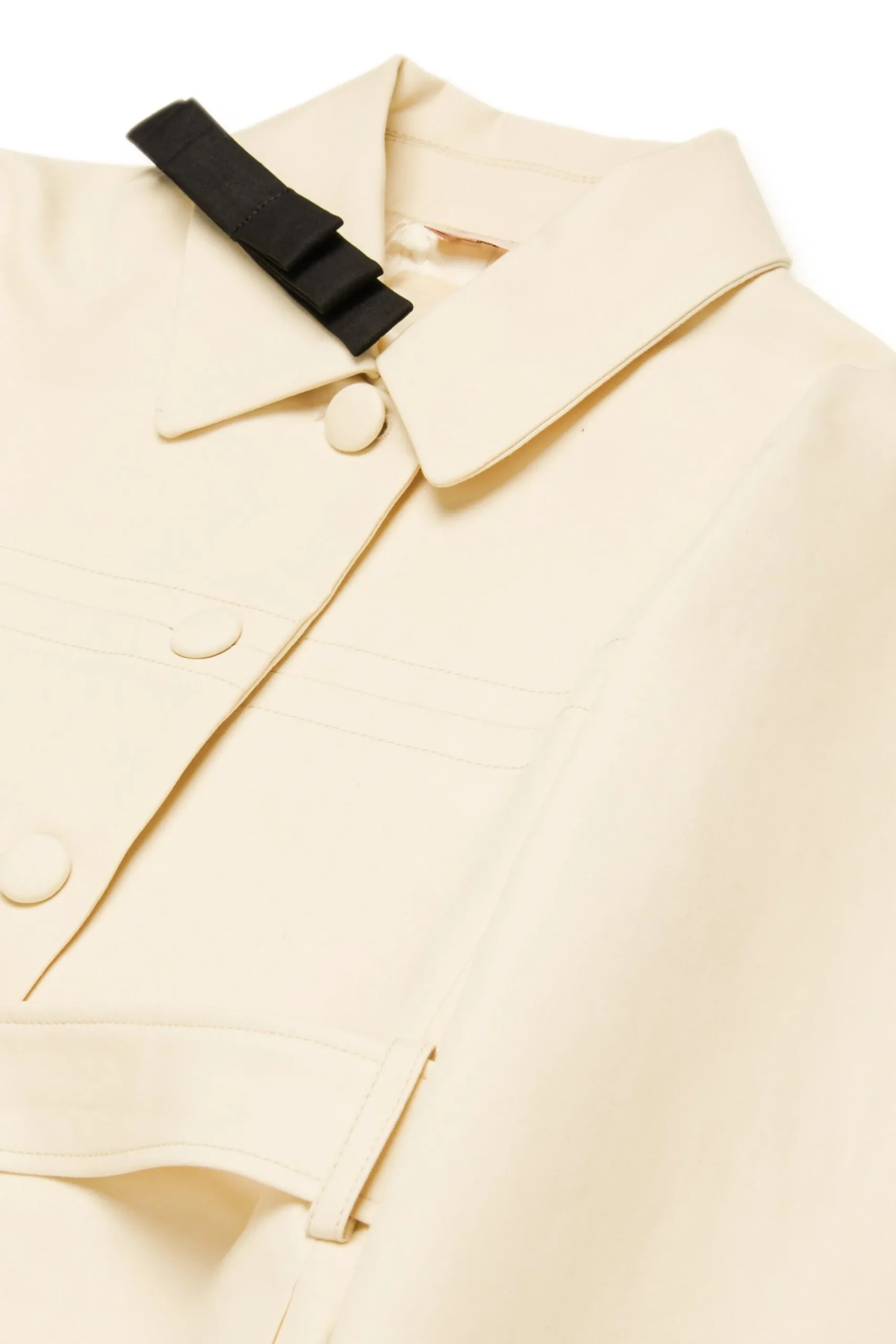 Jackets And Padded Jackets>N°21 Cotton trench jacket with bow creamy white