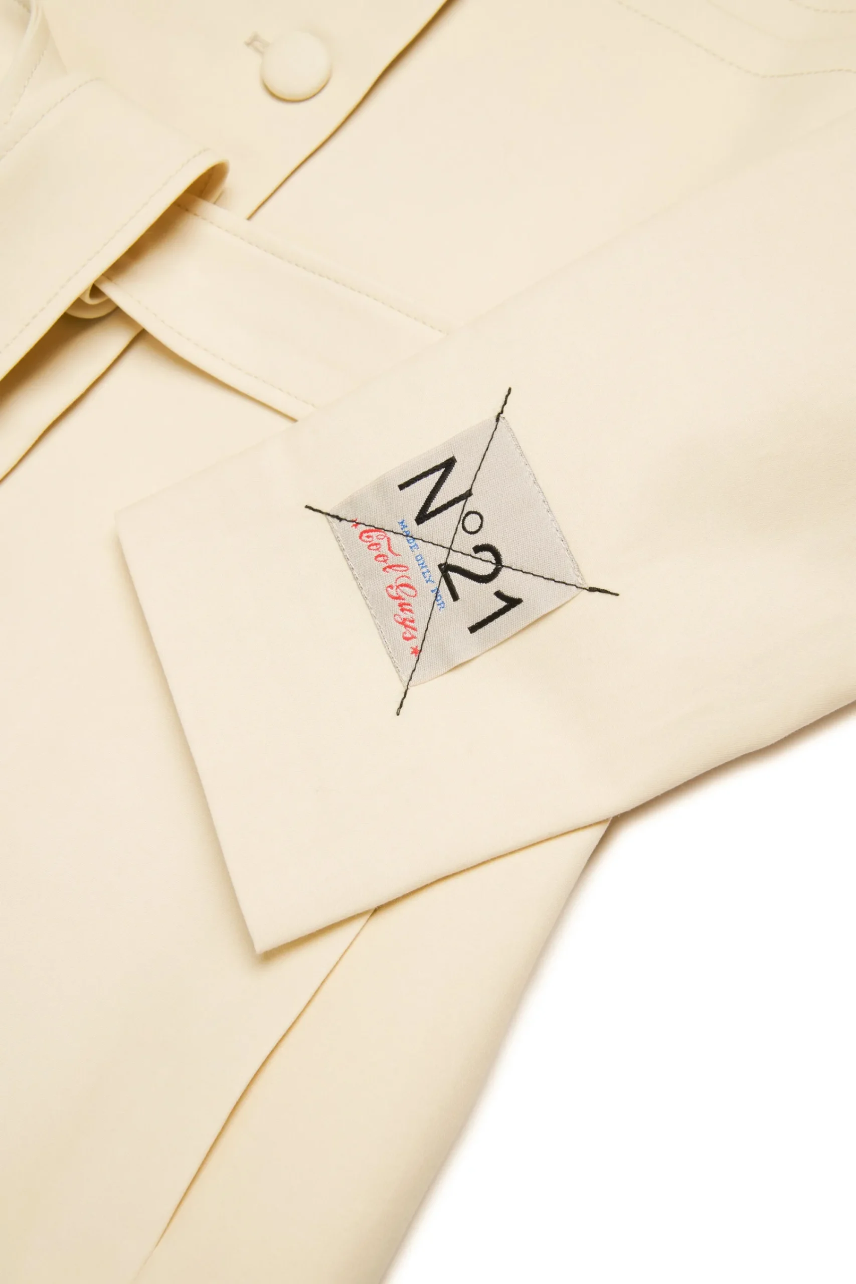 Jackets And Padded Jackets>N°21 Cotton trench jacket with bow creamy white