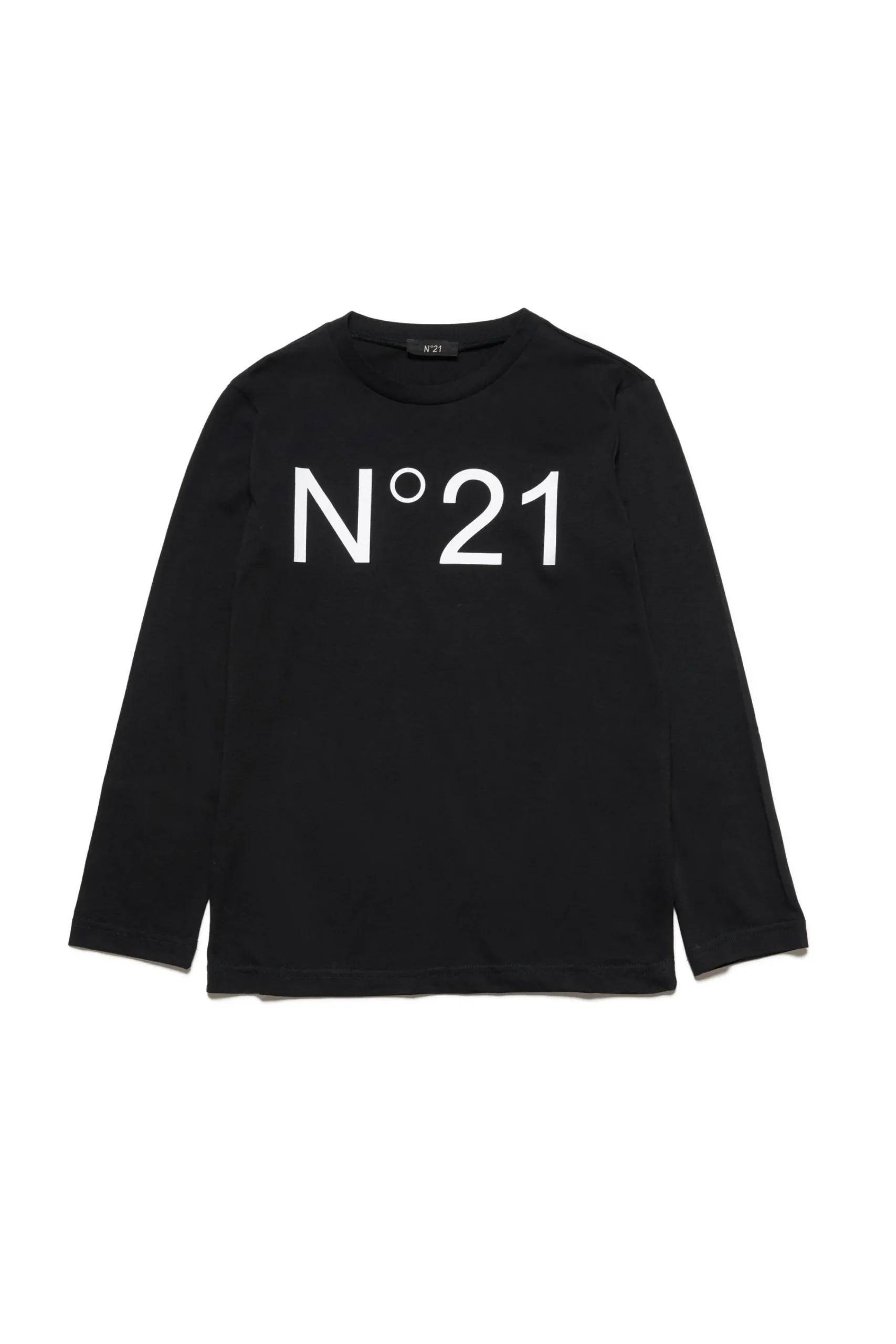 T-Shirts | T-Shirts>N°21 Crew-neck jersey T-shirt with logo denim black