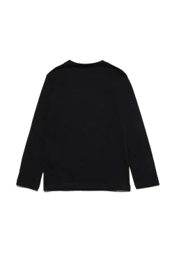 T-Shirts | T-Shirts>N°21 Crew-neck jersey T-shirt with logo denim black