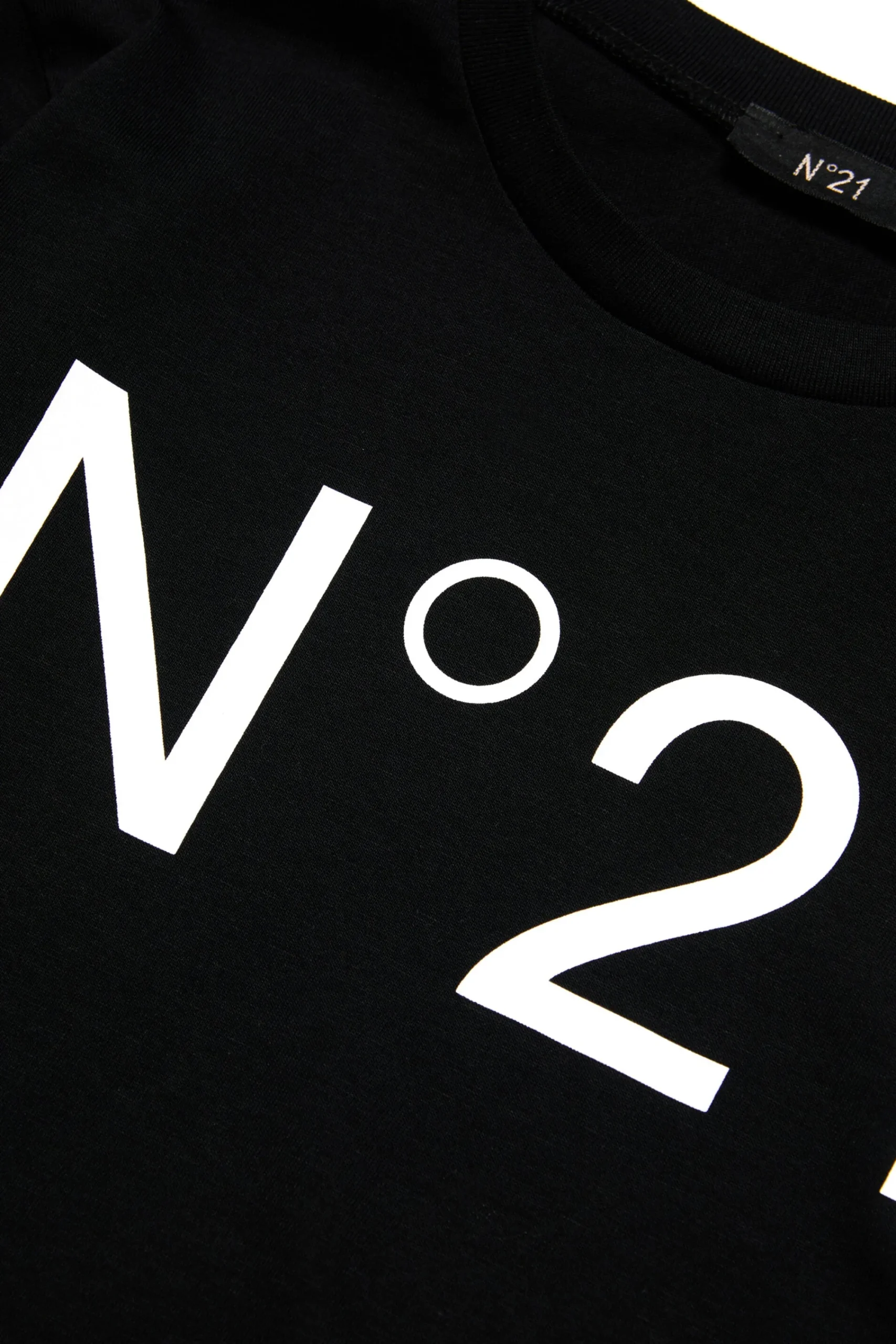 T-Shirts | T-Shirts>N°21 Crew-neck jersey T-shirt with logo denim black
