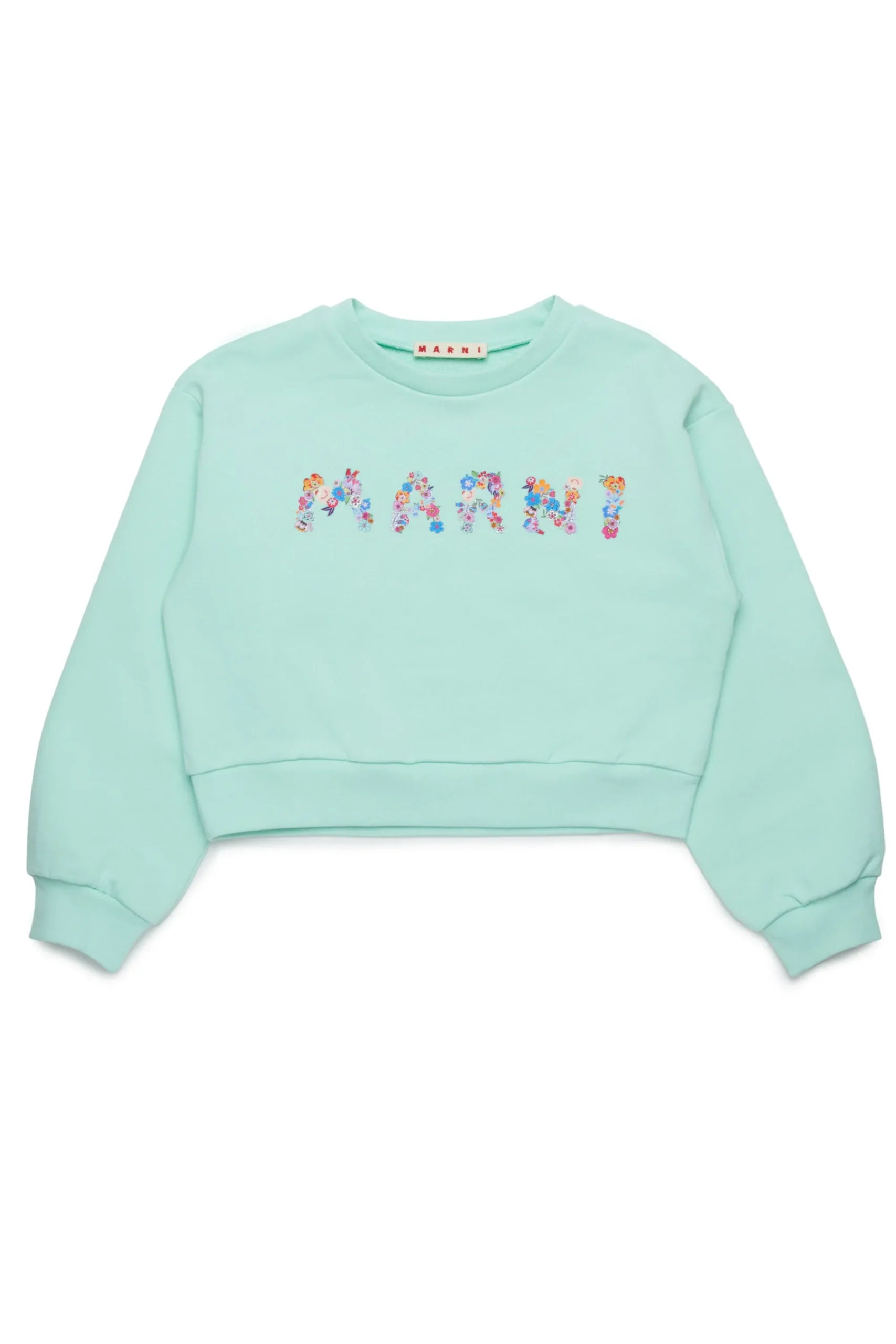 Sweatshirts | Logomania>MARNI Crew-neck sweatshirt branded with Holiday Logo placid blue