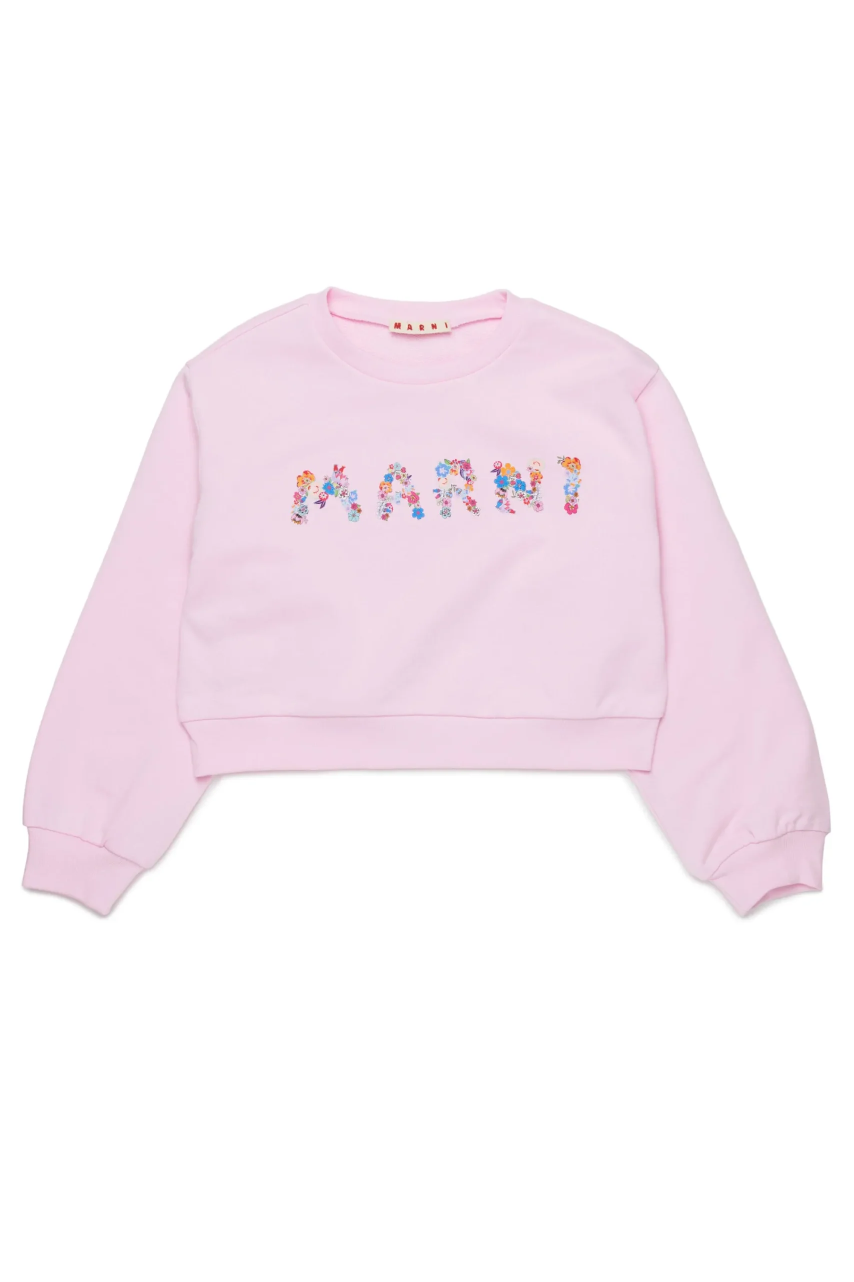Sweatshirts | Logomania>MARNI Crew-neck sweatshirt branded with Holiday Logo light pink