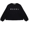 Sweatshirts | Logomania>MARNI Crew-neck sweatshirt branded in Rhinestones black