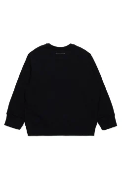 Sweatshirts | Logomania>MM6 MAISON MARGIELA Crew-neck sweatshirt branded with Numeric Logo Pixel black
