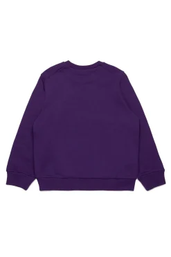 Sweatshirts | Activewear>MARNI Crew-neck sweatshirt branded with logo violet