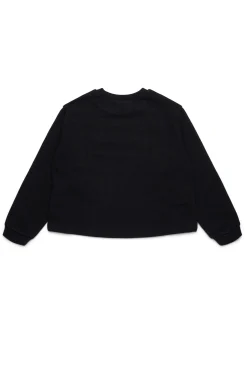 Sweatshirts | Logomania>MARNI Crew-neck sweatshirt branded in Rhinestones black