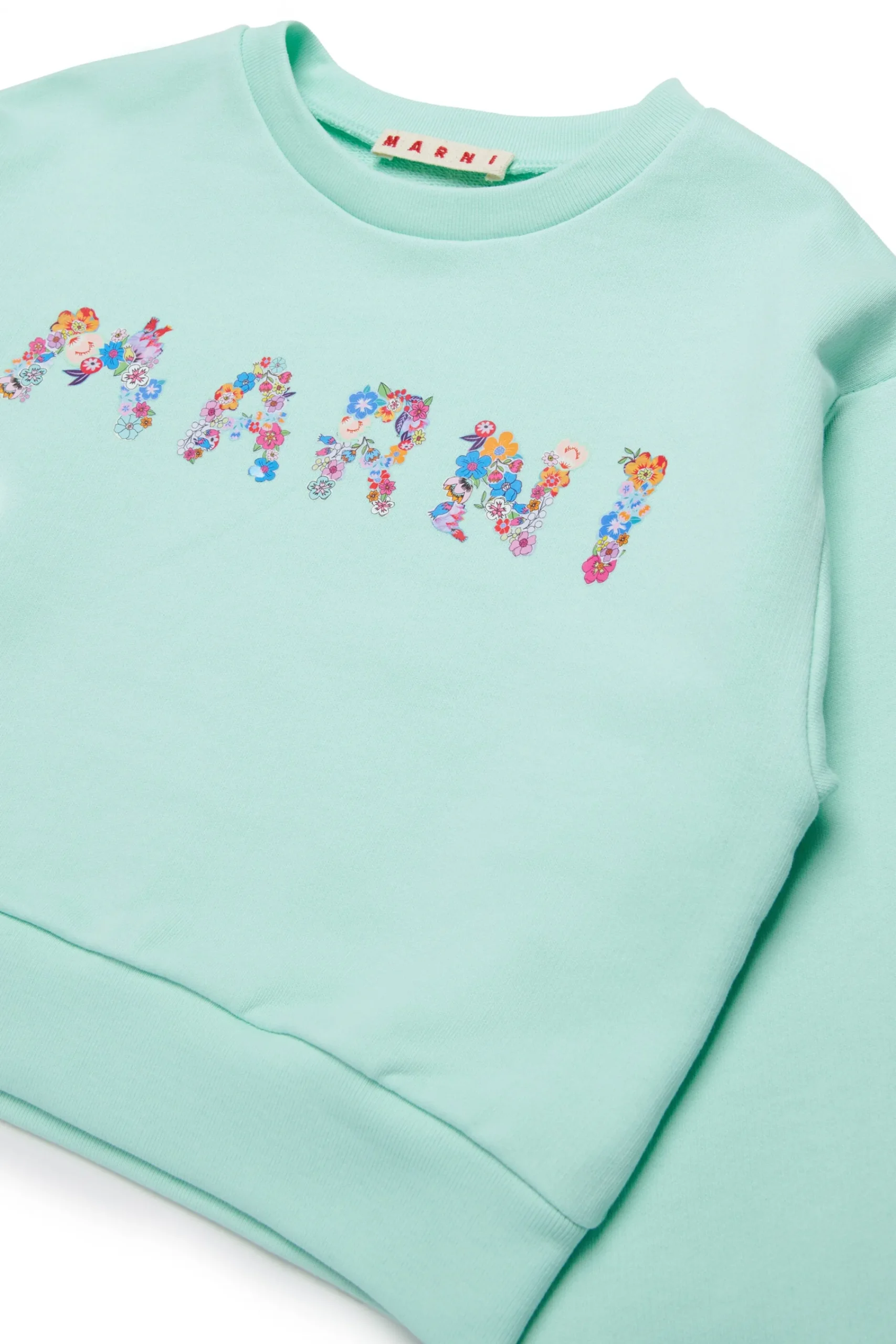Sweatshirts | Logomania>MARNI Crew-neck sweatshirt branded with Holiday Logo placid blue
