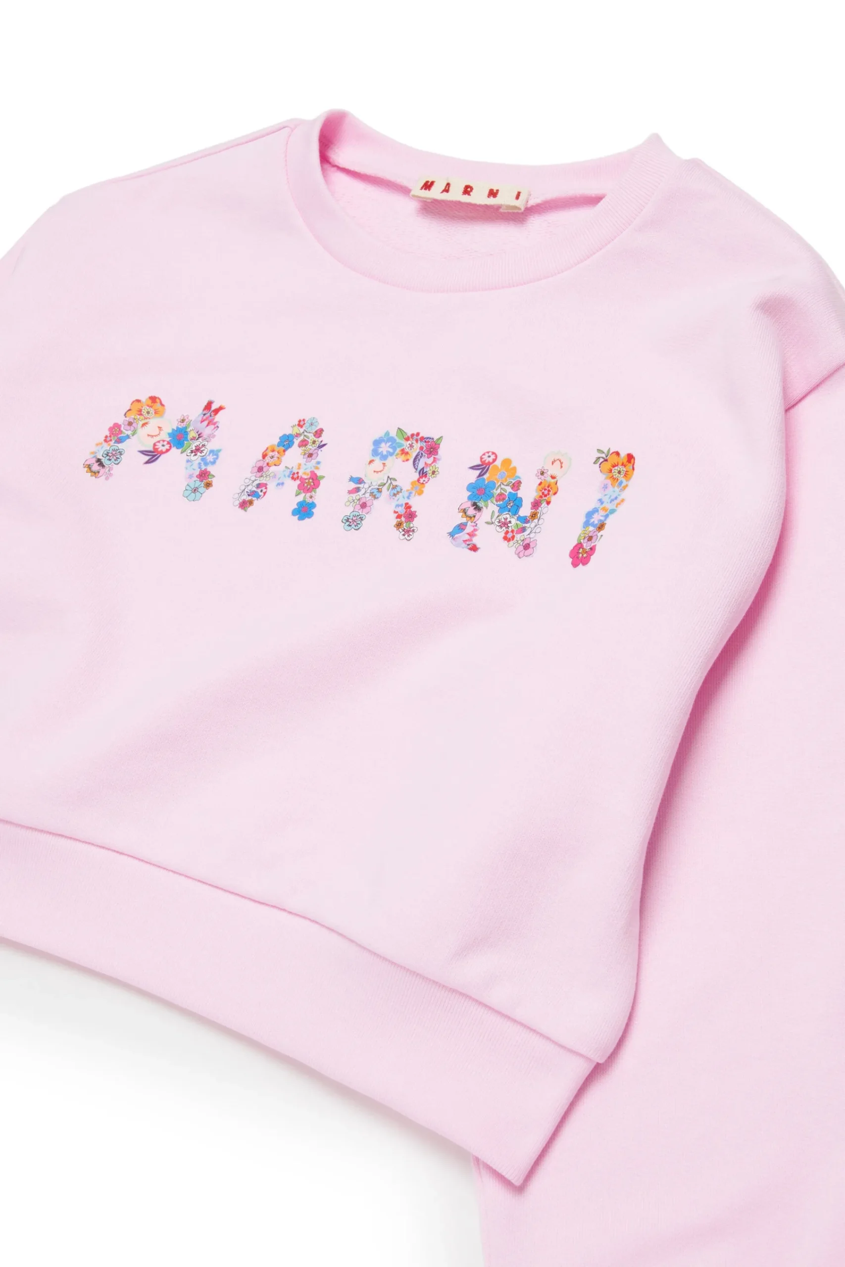 Sweatshirts | Logomania>MARNI Crew-neck sweatshirt branded with Holiday Logo light pink
