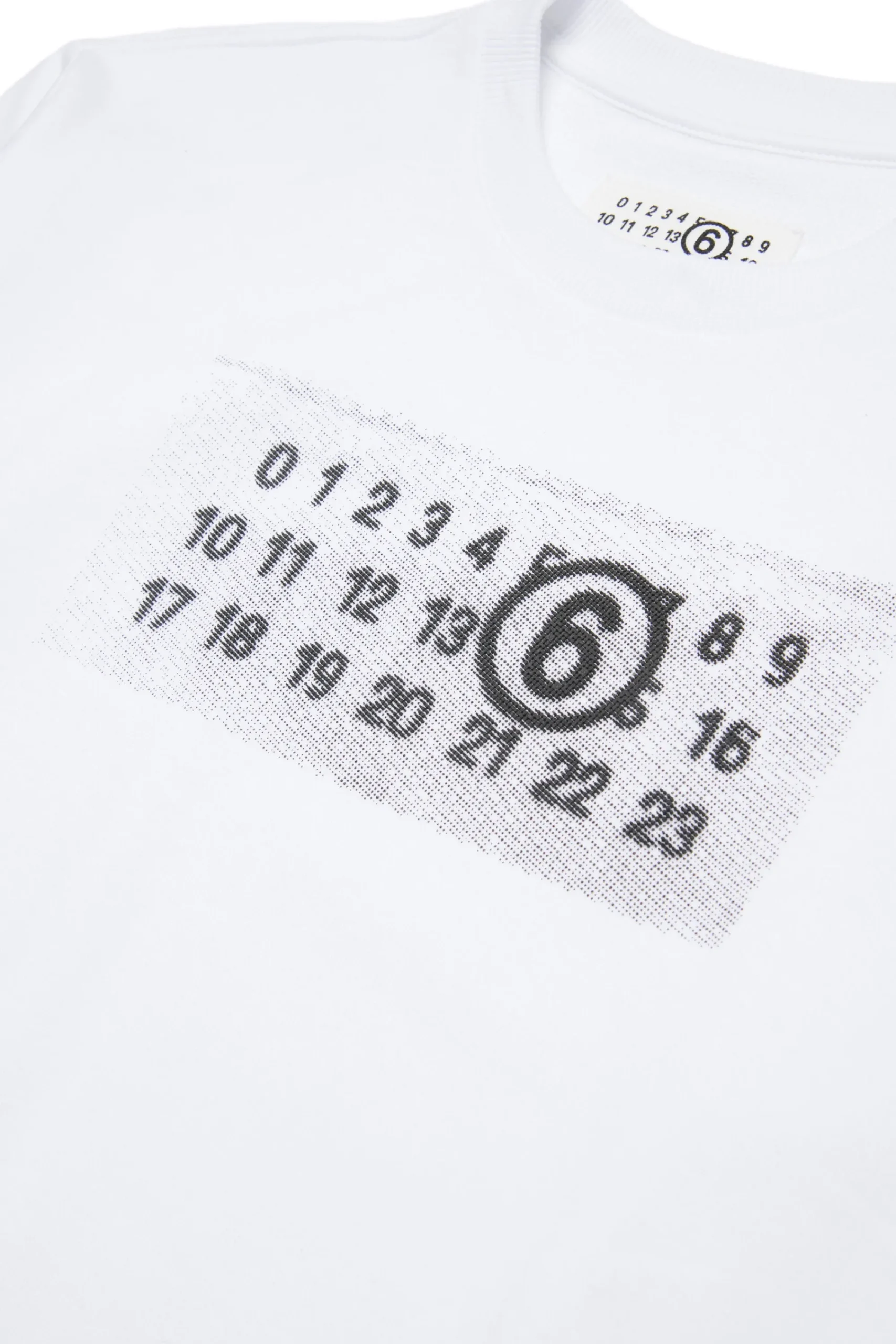 Sweatshirts | Logomania>MM6 MAISON MARGIELA Crew-neck sweatshirt branded with Numeric Logo Pixel white