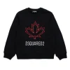 Sweatshirts | Logomania>DSQUARED2 Crew-neck sweatshirt with Maple Leaf outline black