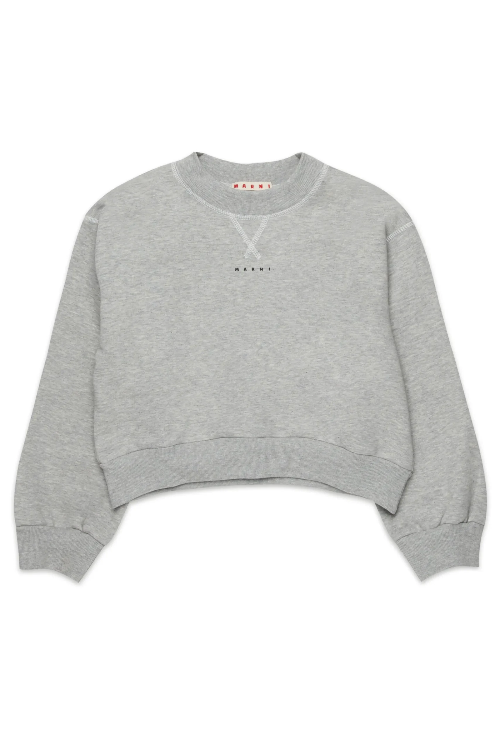 Sweatshirts | Logomania>MARNI Crew-neck sweatshirt with contrasting seams inox gray melange