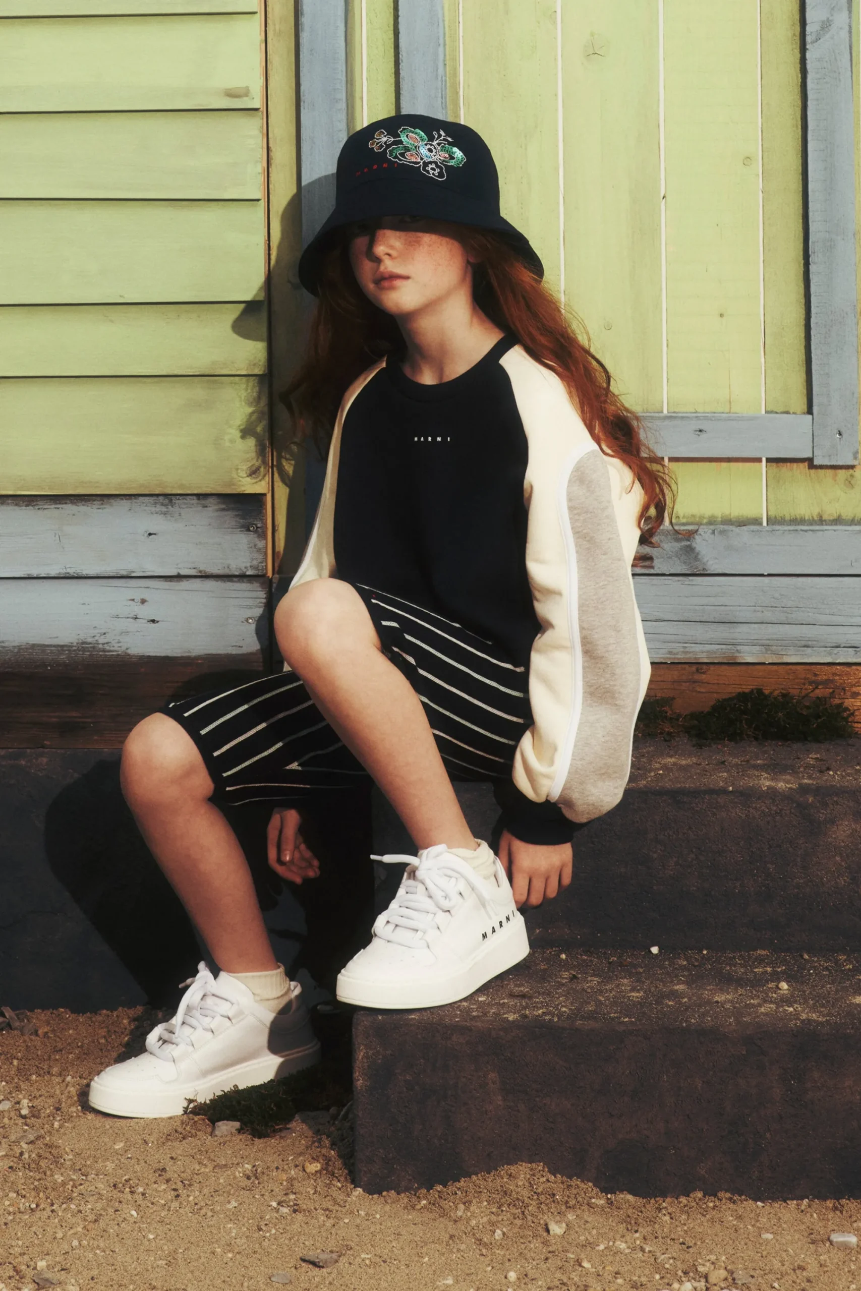 Sweatshirts | Activewear>MARNI Crew-neck sweatshirt with colorblock details blue navy