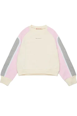 Sweatshirts | Activewear>MARNI Crew-neck sweatshirt with colorblock details hangtag yellow