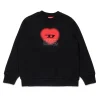 Sweatshirts>DIESEL Crew-neck sweatshirt with heart graphic black