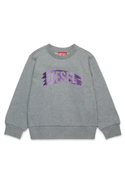 Sweatshirts | Sweatshirts>DIESEL Crew-neck sweatshirt with brushed effect logo grey melange