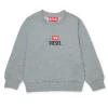 Sweatshirts | Sweatshirts>DIESEL Crewneck sweatshirt with D logo grey melange