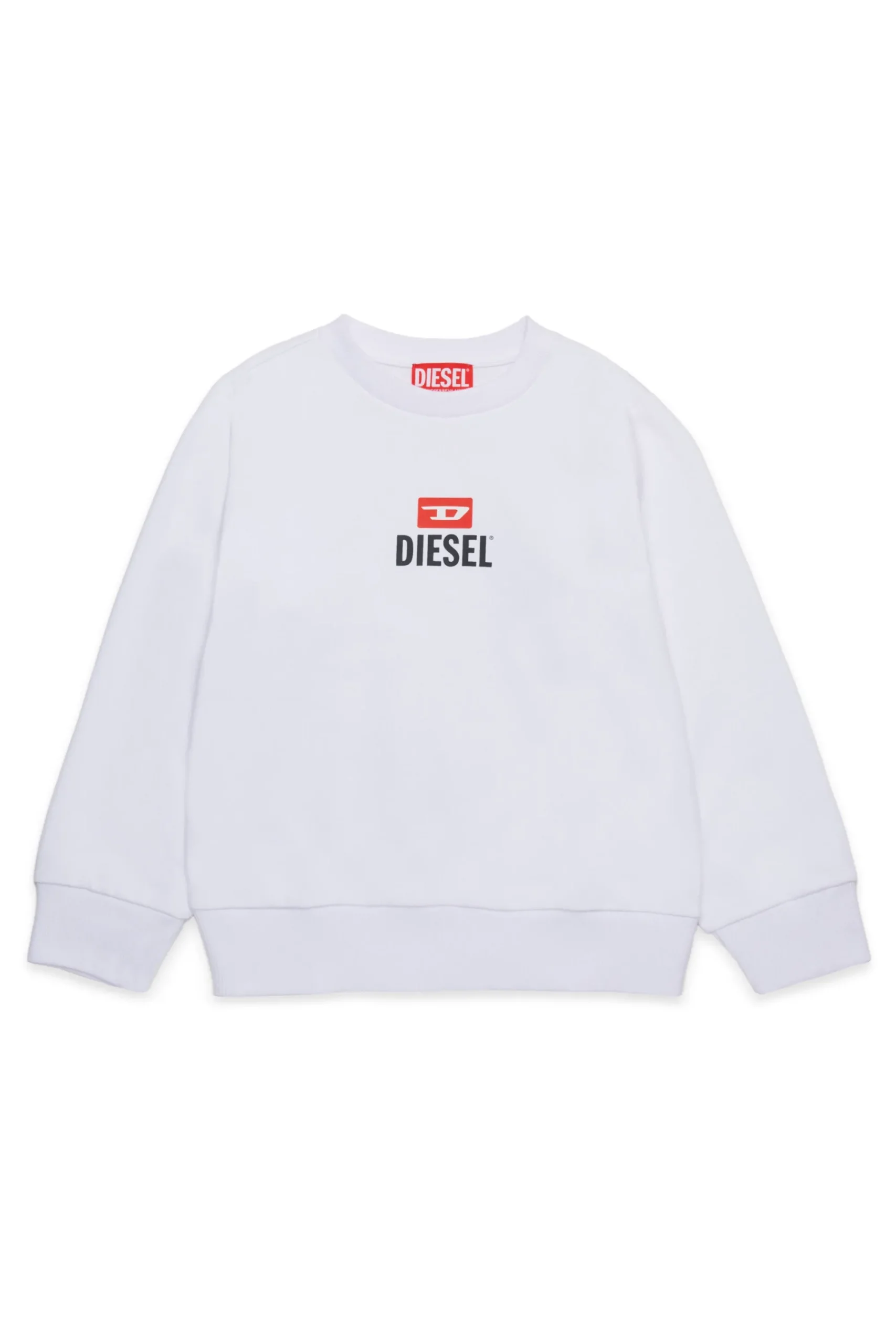 Sweatshirts | Sweatshirts>DIESEL Crewneck sweatshirt with D logo white