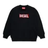 Sweatshirts>DIESEL Crew-neck sweatshirt with sequin logo black