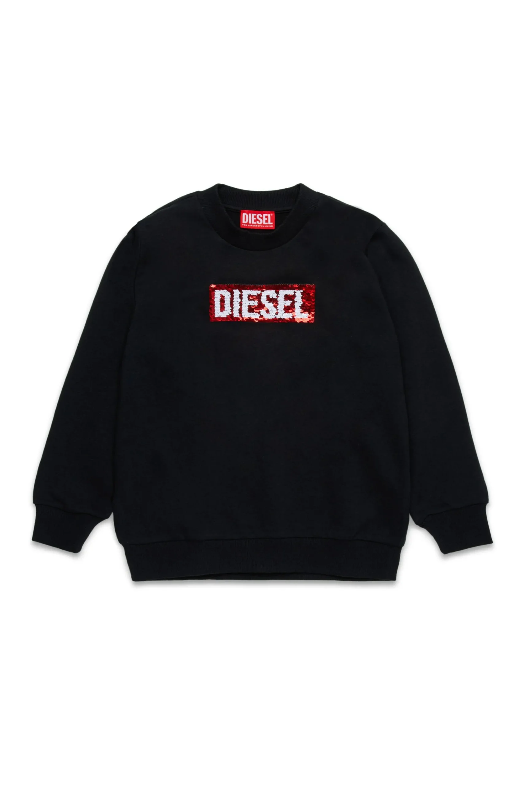 Sweatshirts>DIESEL Crew-neck sweatshirt with sequin logo black