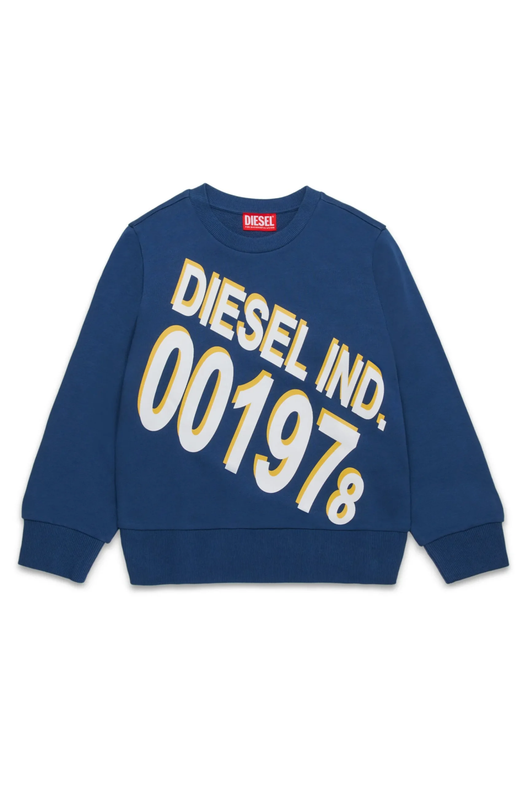 Sweatshirts | Sweatshirts>DIESEL Crew-neck sweatshirt with maxi logo print blue denim
