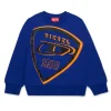 Sweatshirts | Sweatshirts>DIESEL Crew-neck sweatshirt with maxi shield logo blue surf the web