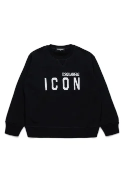 Sweatshirts | Activewear>DSQUARED2 Crew-neck sweatshirt with ICON logo black