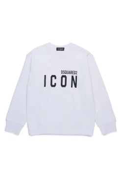 Sweatshirts | Activewear>DSQUARED2 Crew-neck sweatshirt with ICON logo white