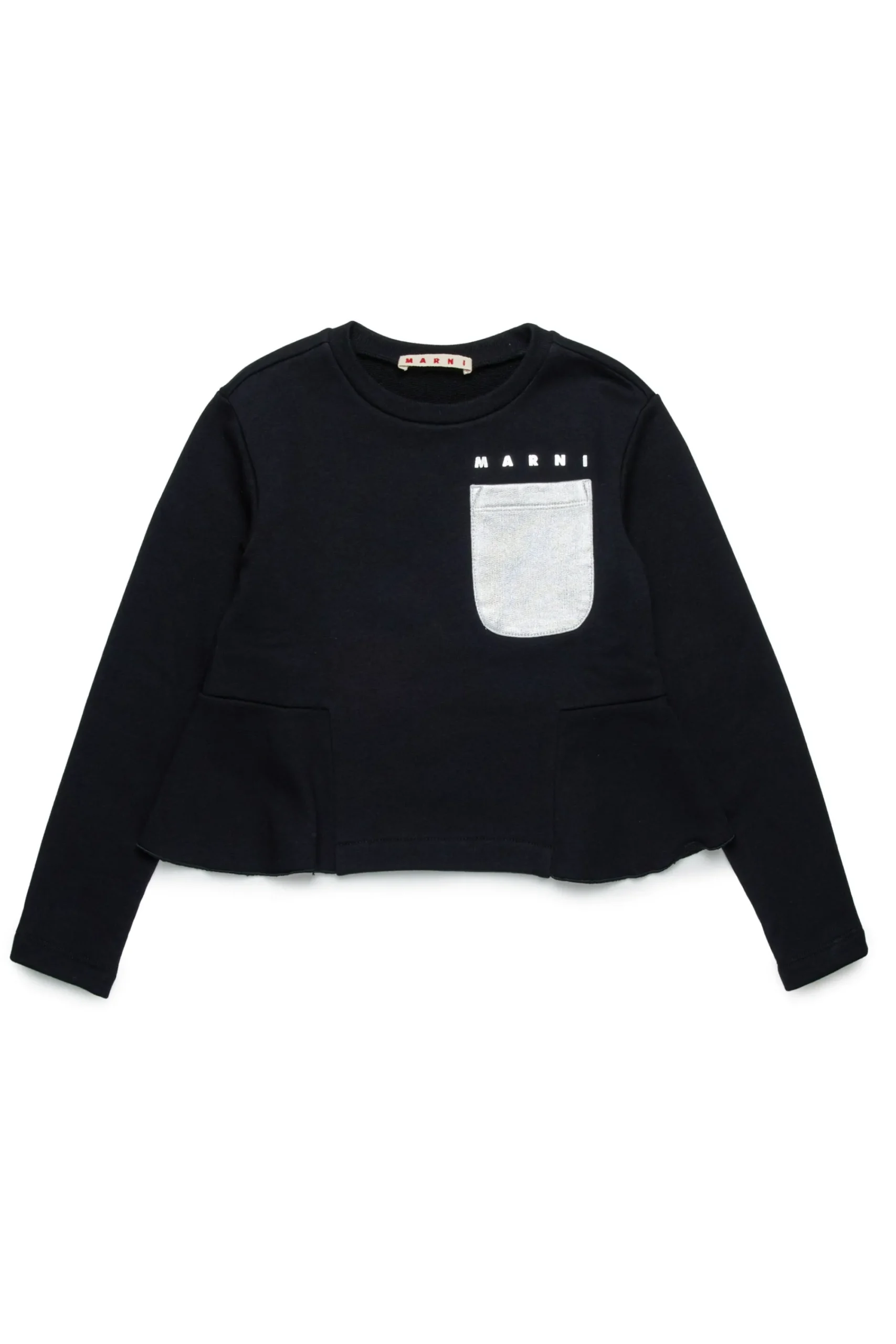 Sweatshirts>MARNI Crew-neck sweatshirt with mylar pocket black