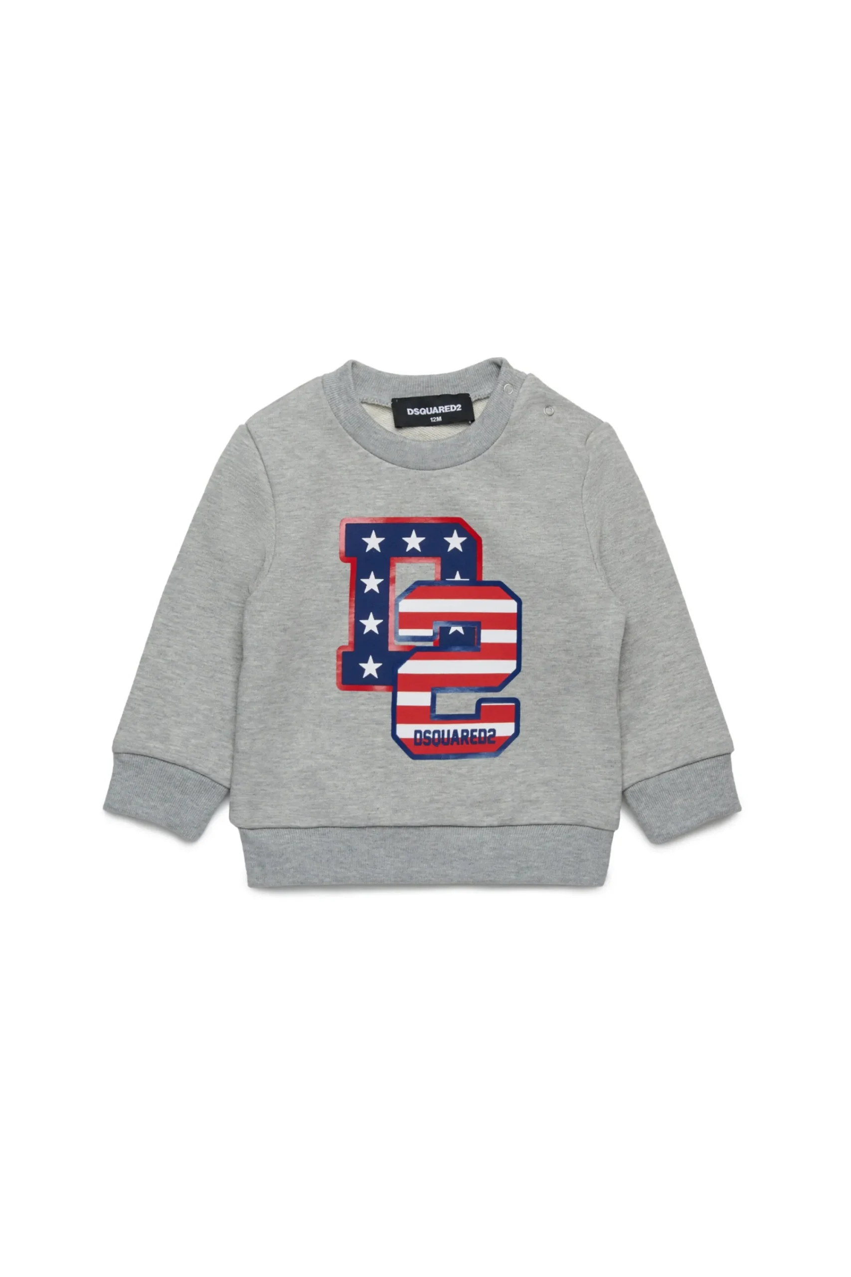 Sweatshirts | Activewear>DSQUARED2 Crew-neck sweatshirt with D2 USA print light grey melange
