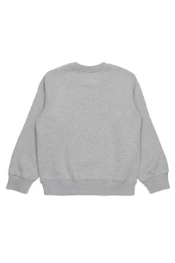 Sweatshirts>DIESEL Crew-neck sweatshirt with embroidered oval D logo grey melange