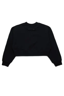 Sweatshirts | Activewear>MM6 MAISON MARGIELA Crew-neck sweatshirt with Happy Star graphics black