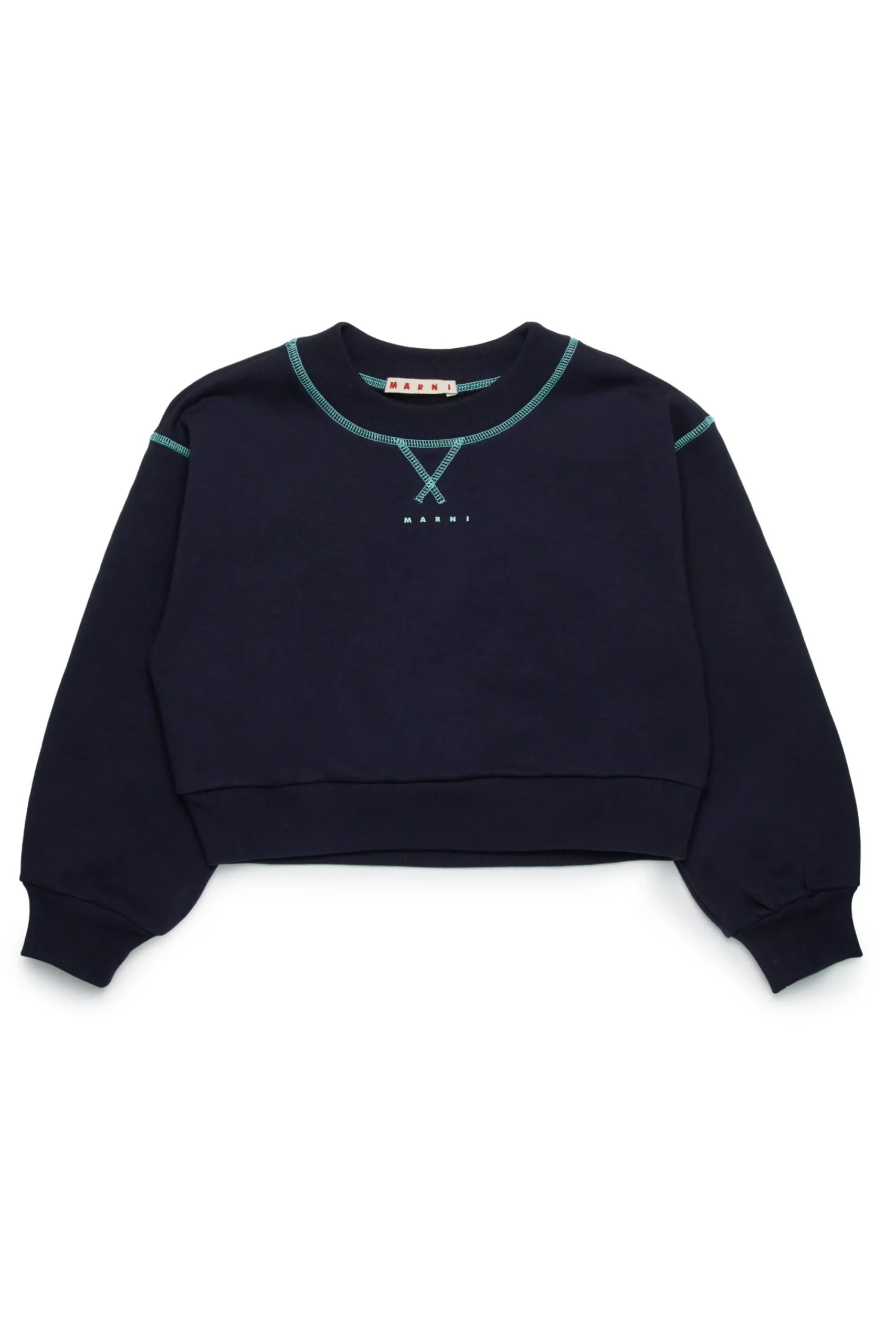 Sweatshirts | Logomania>MARNI Crew-neck sweatshirt with contrasting seams blue navy