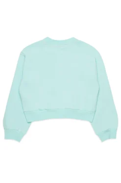 Sweatshirts | Logomania>MARNI Crew-neck sweatshirt with contrasting seams placid blue