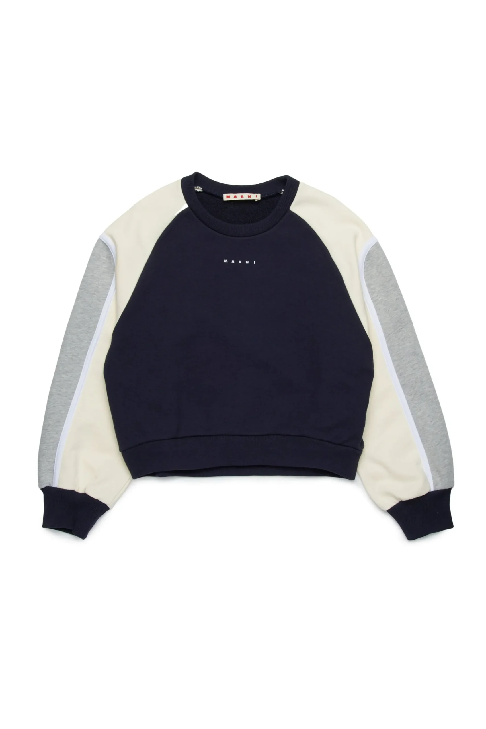 Sweatshirts | Activewear>MARNI Crew-neck sweatshirt with colorblock details blue navy