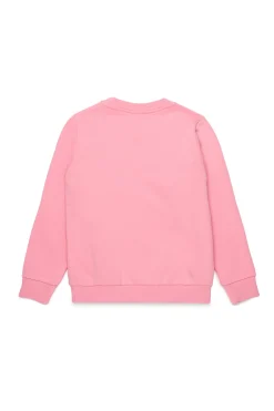Sweatshirts>DIESEL Crew-neck sweatshirt with heart graphic pink