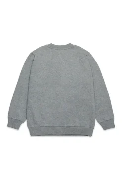 Sweatshirts>DIESEL Crew-neck sweatshirt with sequin logo grey melange