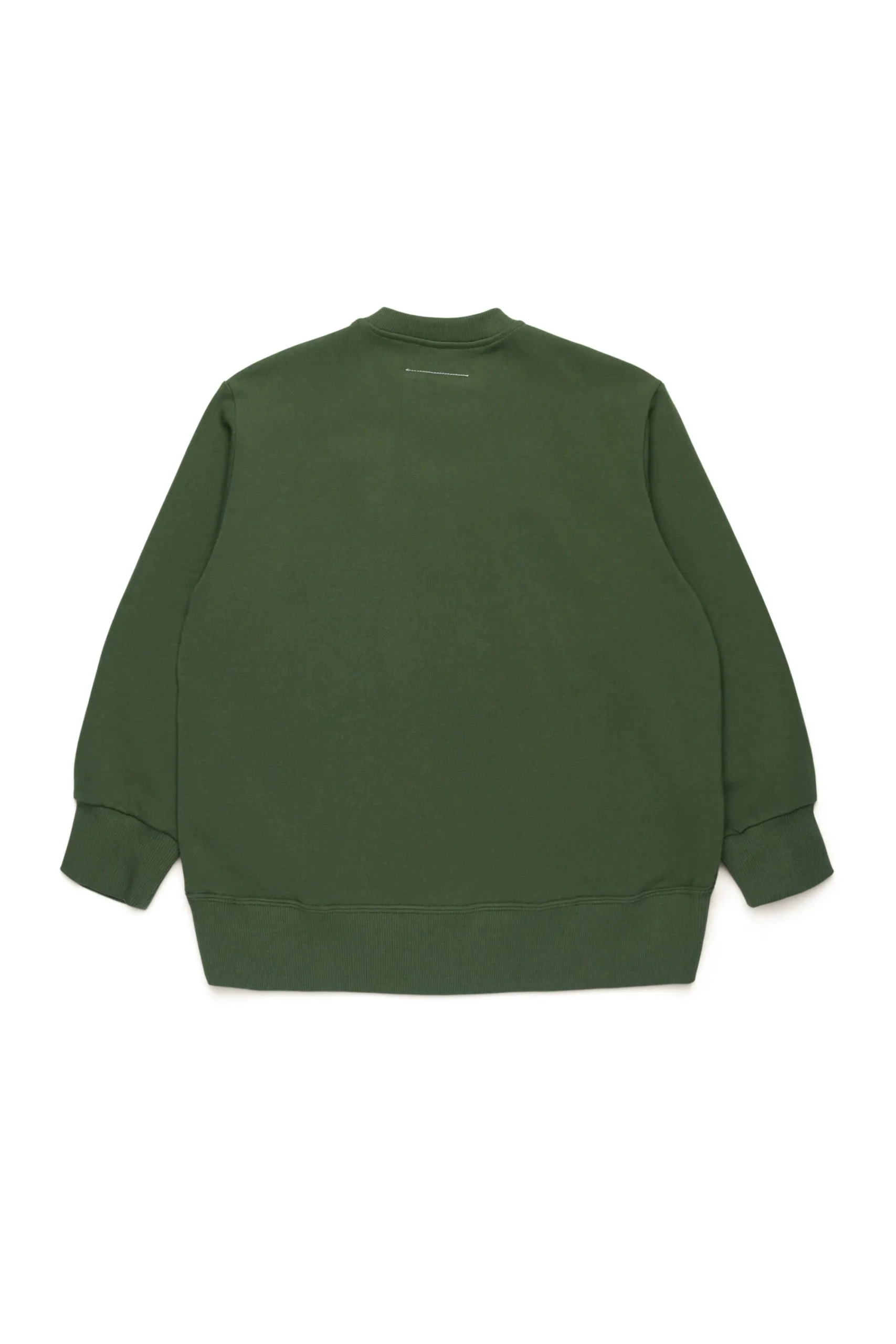 Sweatshirts | Sweatshirts>MM6 MAISON MARGIELA Crew-neck sweatshirt with diagonal zip dark olive green