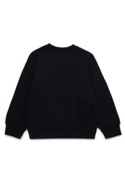 Sweatshirts | Sweatshirts>DIESEL Crew-neck sweatshirt with maxi shield logo black