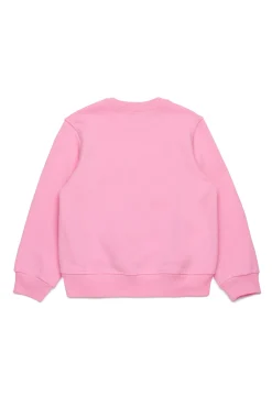 Logomania | Logomania>DSQUARED2 Crew-neck sweatshirt with Maple Leaf outline minnie pink
