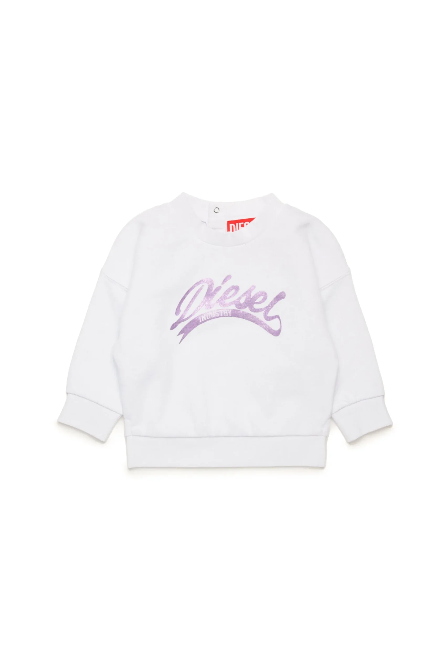 Sweatshirts | Activewear>DIESEL Crew-neck sweatshirt with mylar graphics white