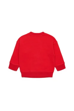 Sweatshirts>MARNI Crew-neck sweatshirt with giraffe print red