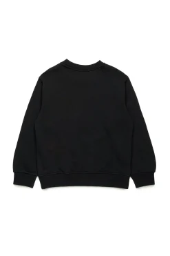 Oval D By Diesel | Oval D By Diesel>DIESEL Crew-neck sweatshirt with used-effect Oval D logo black