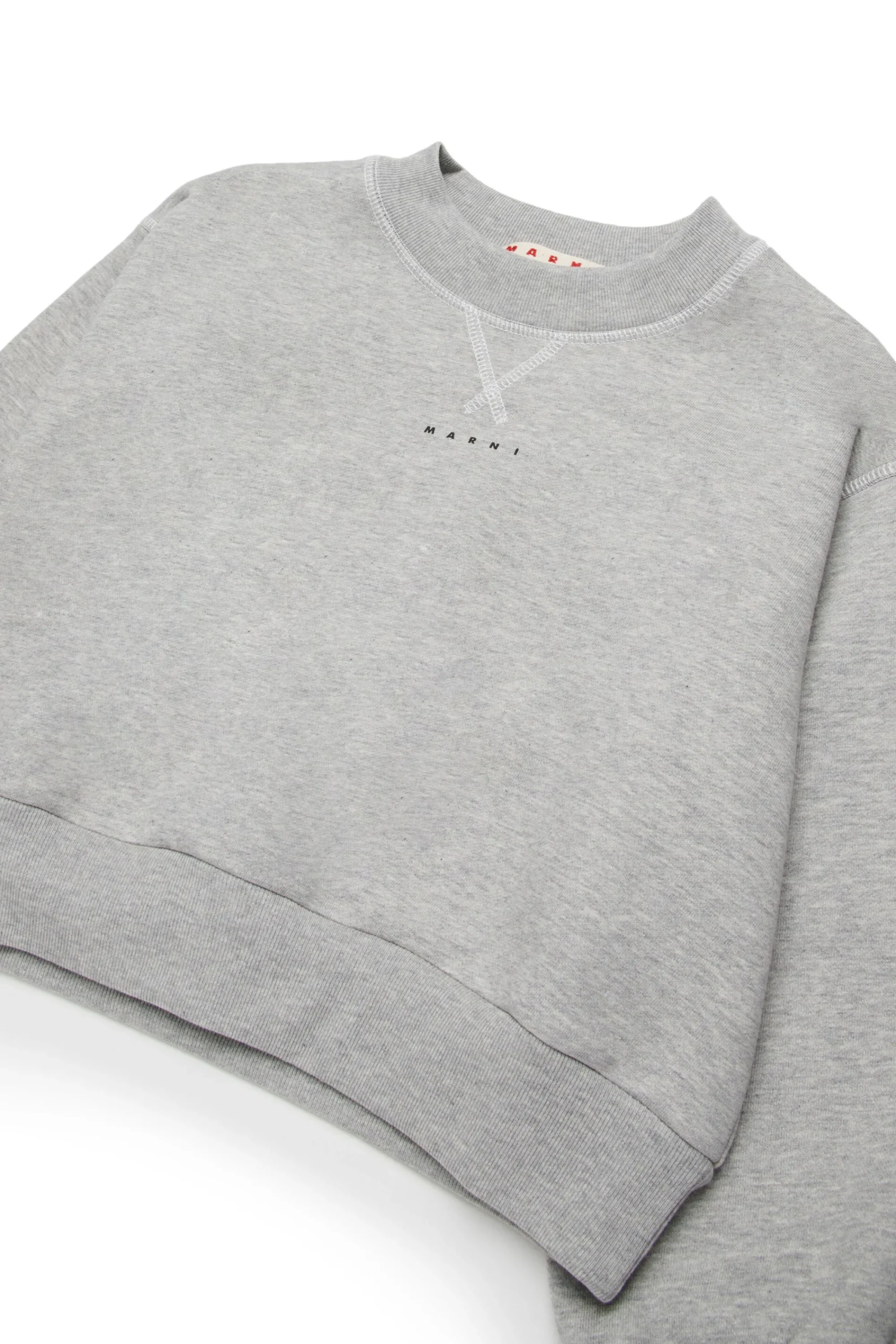 Sweatshirts | Logomania>MARNI Crew-neck sweatshirt with contrasting seams inox gray melange