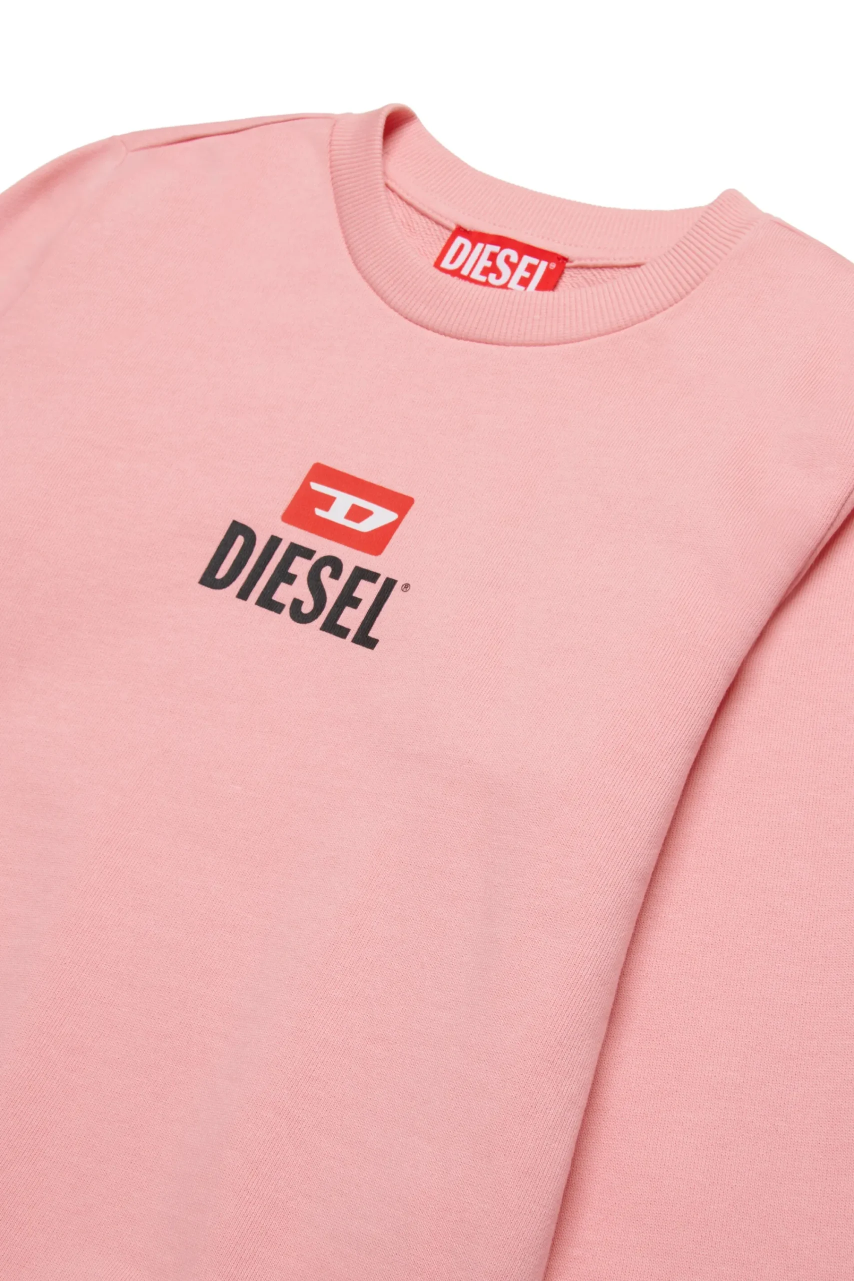 Sweatshirts | Sweatshirts>DIESEL Crewneck sweatshirt with D logo light pink