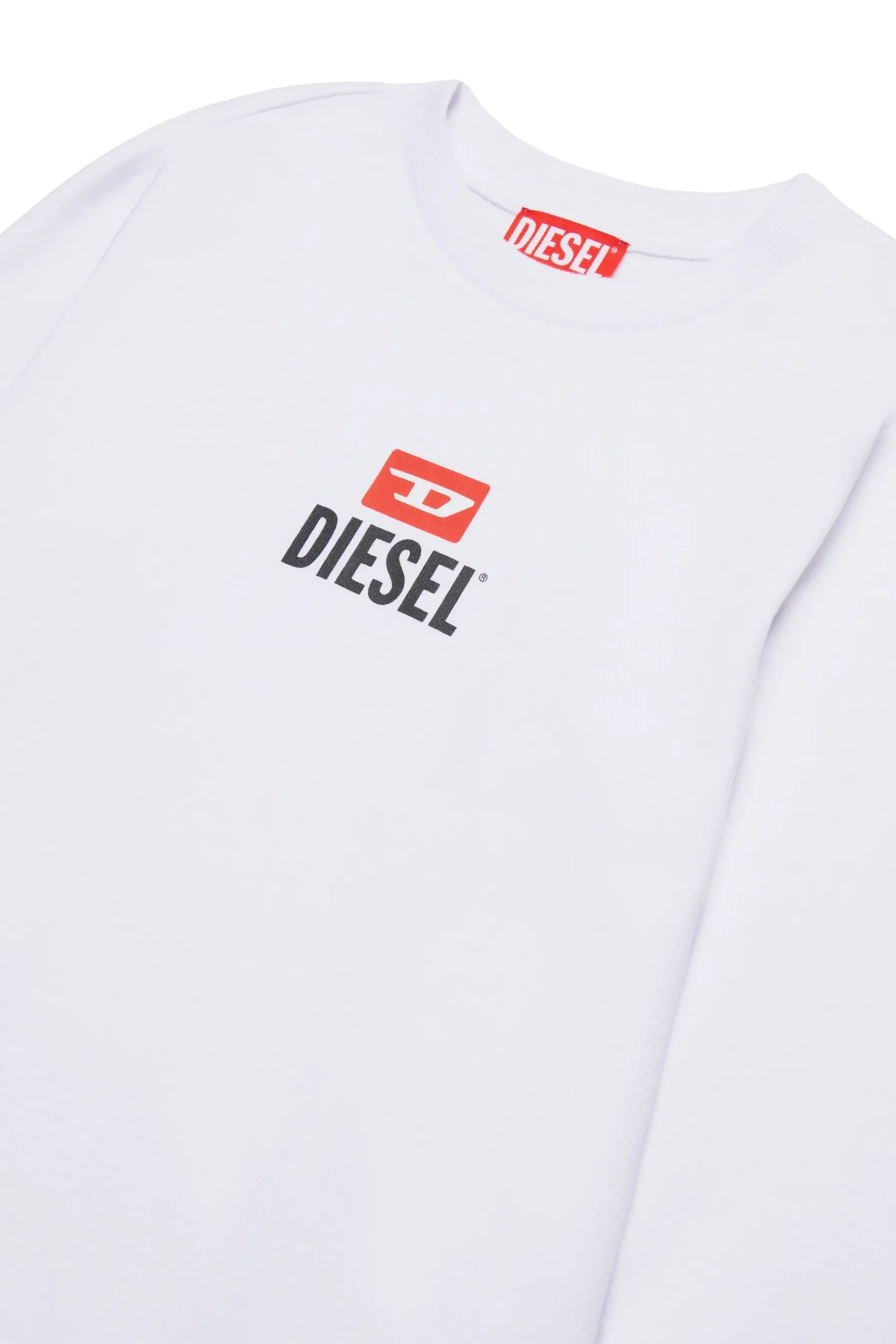 Sweatshirts | Sweatshirts>DIESEL Crewneck sweatshirt with D logo white