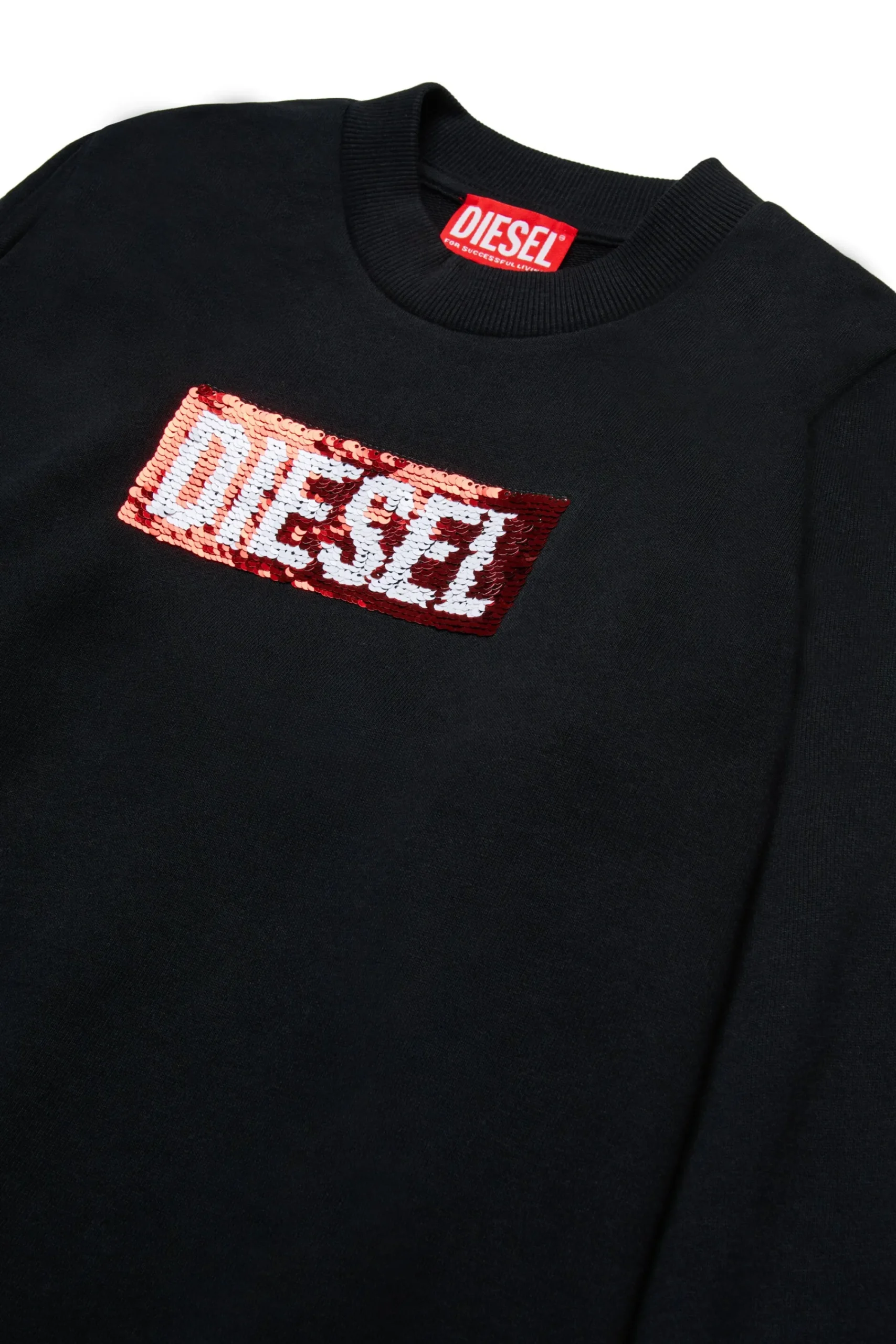 Sweatshirts>DIESEL Crew-neck sweatshirt with sequin logo black