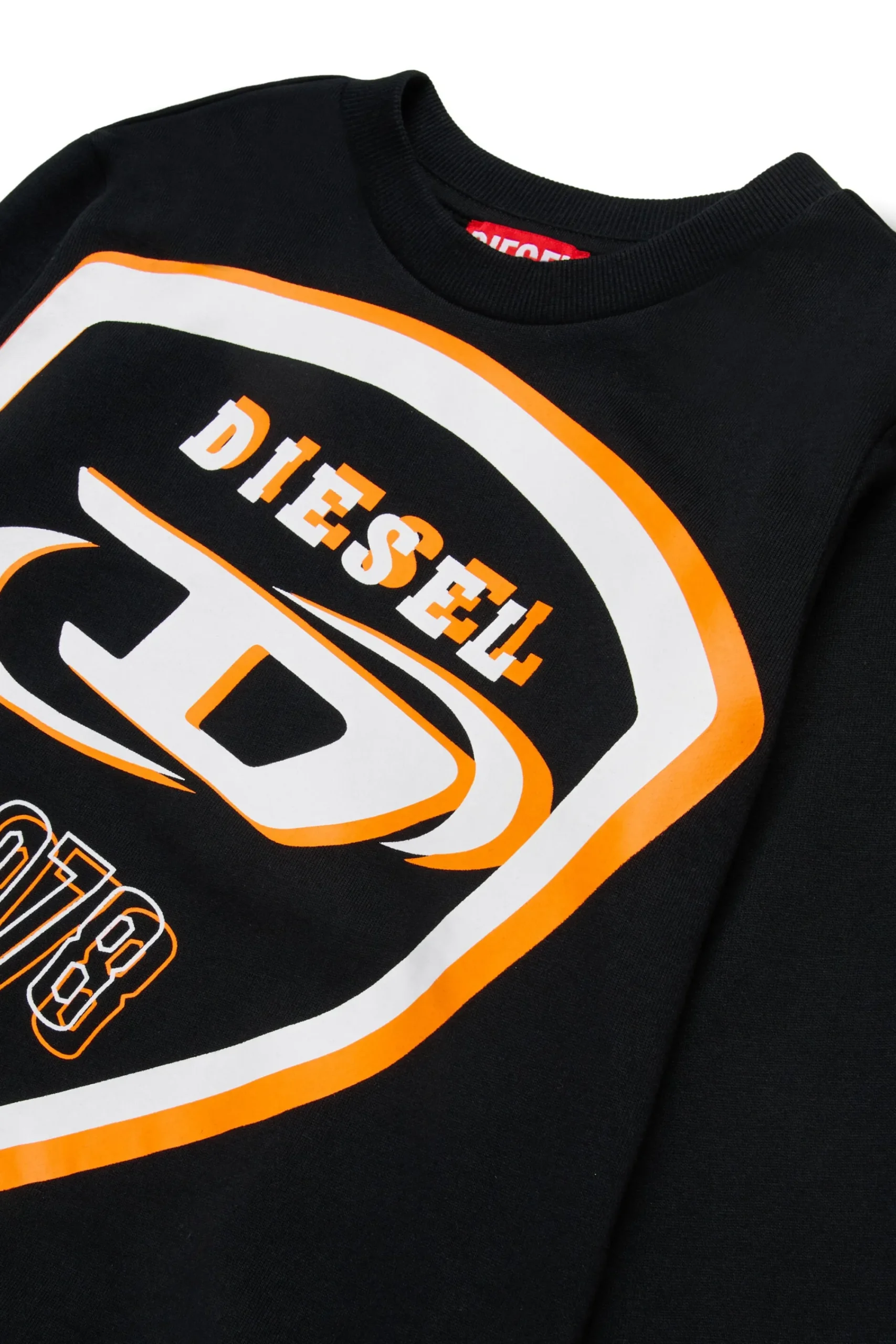 Sweatshirts | Sweatshirts>DIESEL Crew-neck sweatshirt with maxi shield logo black