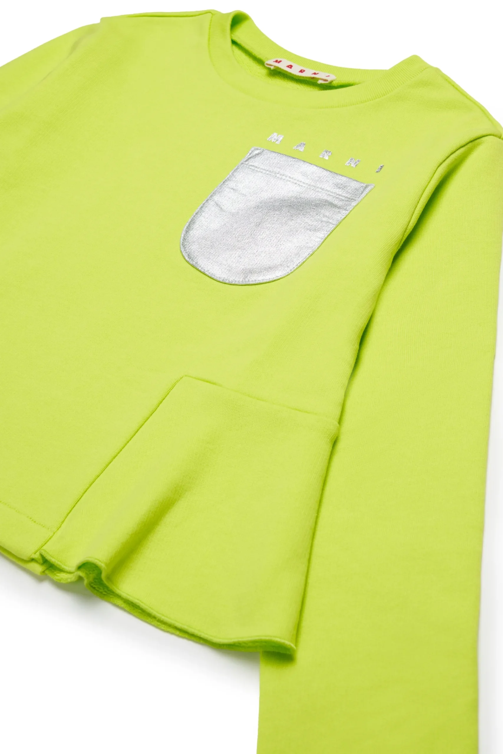 Sweatshirts>MARNI Crew-neck sweatshirt with mylar pocket slime green